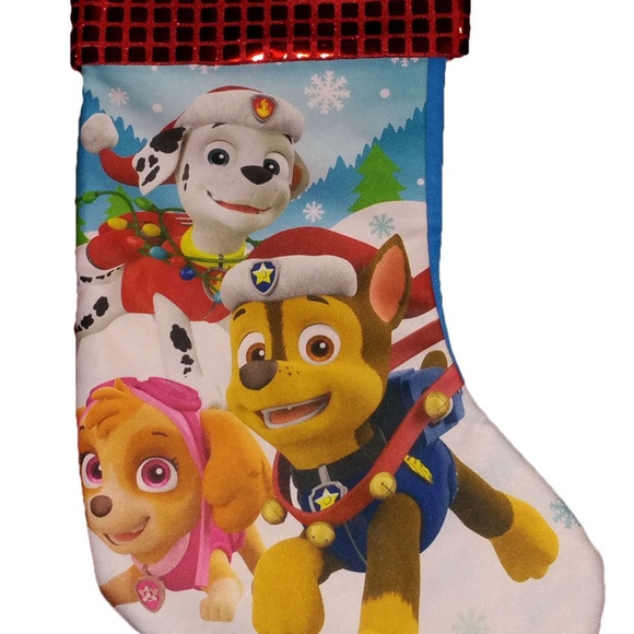 PAW PATROL JERSEY STOCKING WITH SPARKLY CUFF NEW - Picture 1 of 2